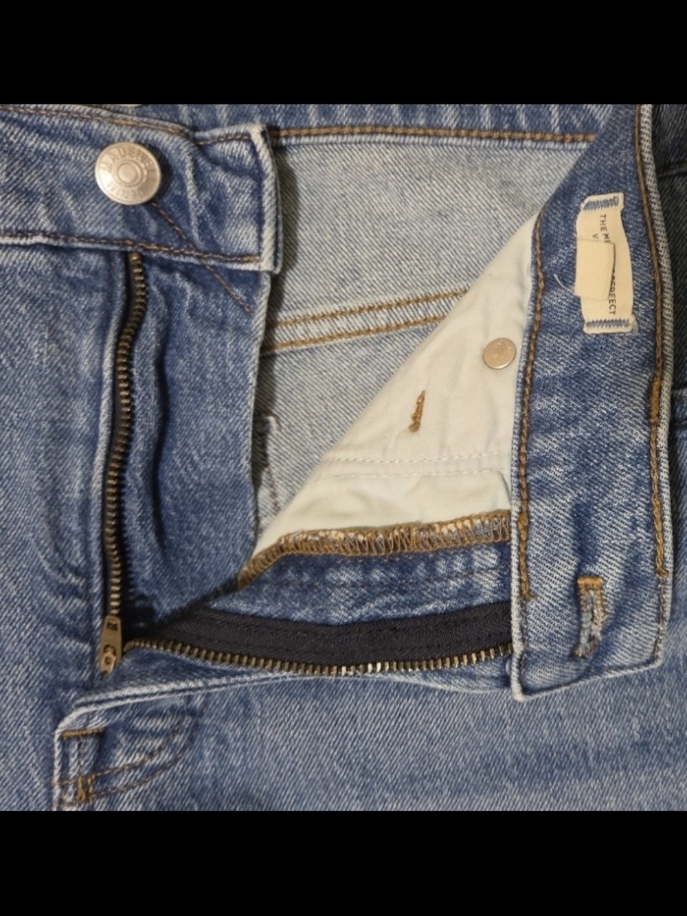 Madewell The Mid Rise Perfect Vintage Jean Straight Leg Distressed Size 29 - Picture 8 of 14